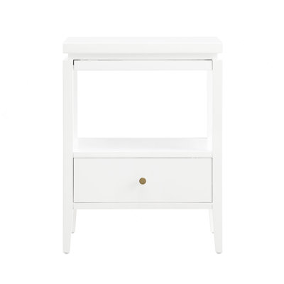 White 1-Drawer Nightstand