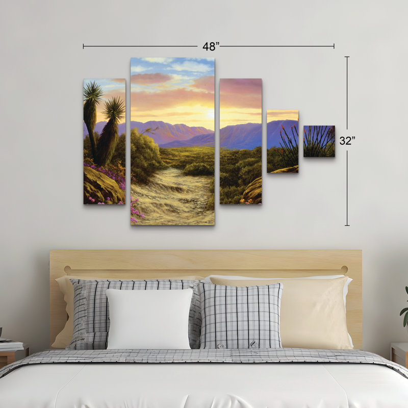 Ensemble de 5 panneaux d'art mural - "Cascade" par Anthony Casay 