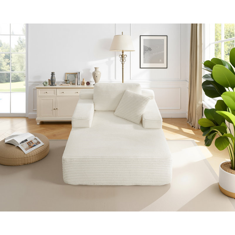 Extra-Large Corduroy Recliner Sofa, Beige