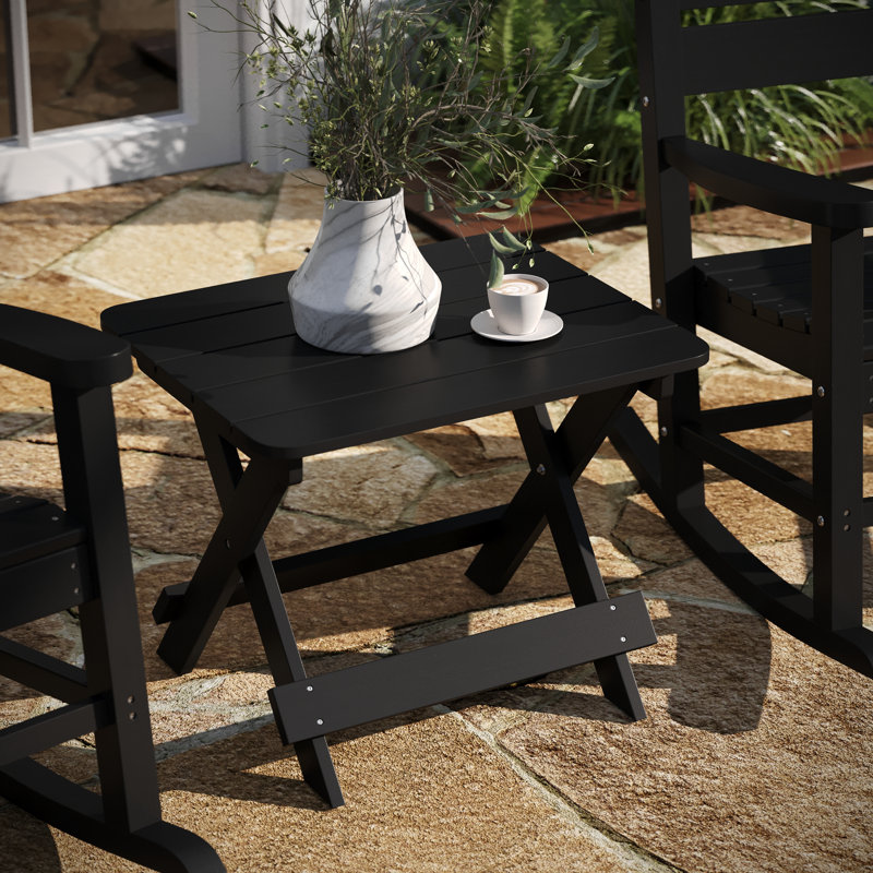 Collis Rectangular Yes Outdoor Side Table , 20 " W 20 " D, Black