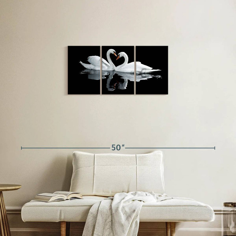 Brampt Swans In Love, H 15 po x l 32 po