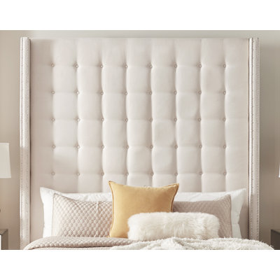 Kaster Upholstered Linen Wingback Headboard