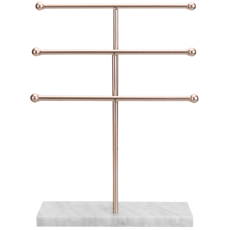 Marble Base Jewellery Stand, Rose Gold/White