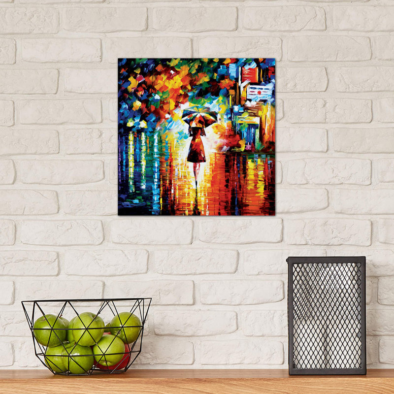 Rain Princess by Leonid Afremov - Wrapped Canvas Painting, 66.04 cm H x 66.04 cm W x 3.175 cm D