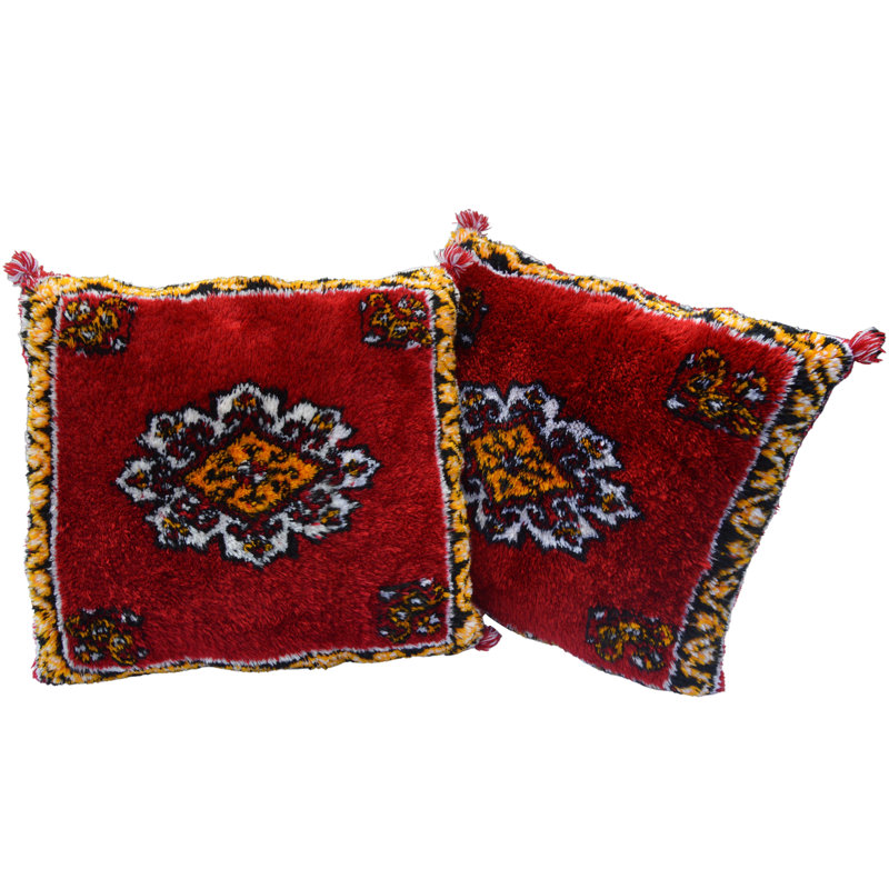 Berber-patterned Moroccan Pillows, S/2