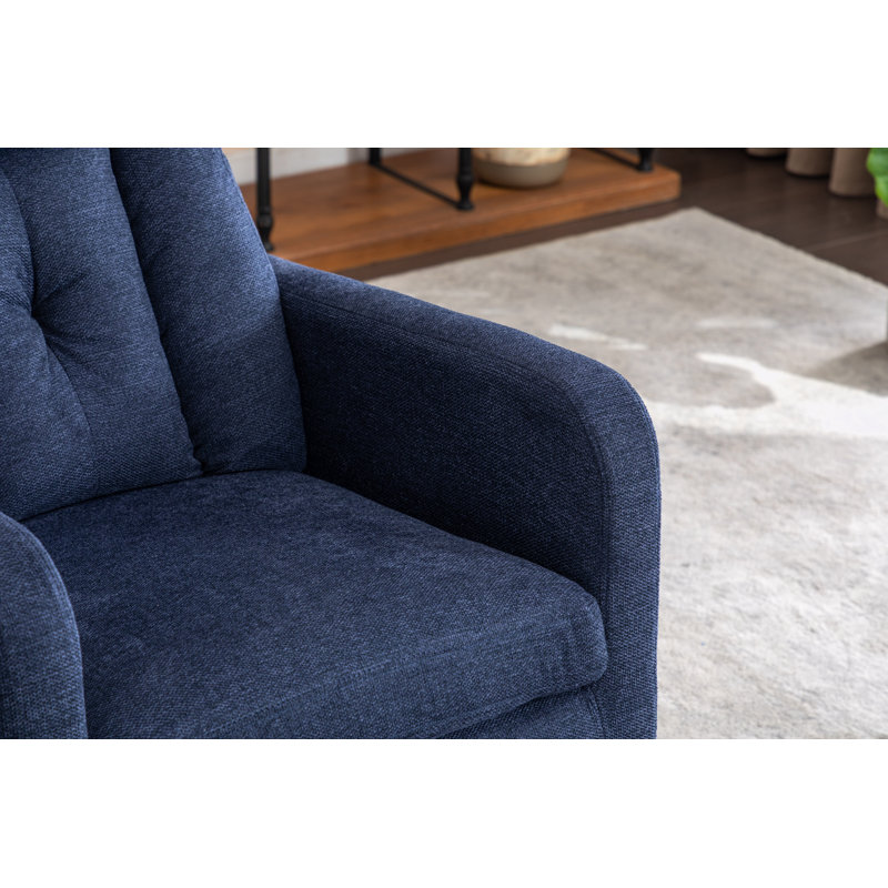 Fauteuil inclinable Markele, Mélange de lin bleu marine