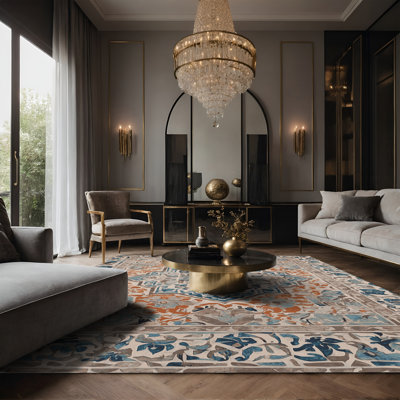 Tapis gris soyeux et moelleux