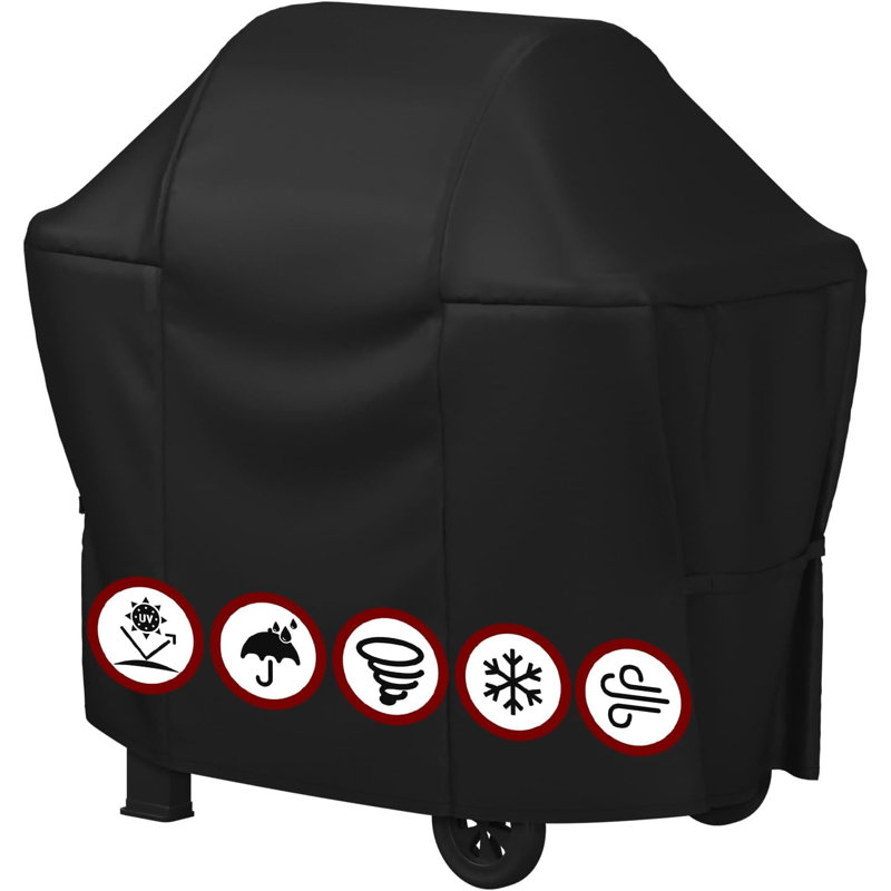 52 Inch Grill Cover For Weber Spirit 200/300 Series, Spirit 2 & II, Heavy Duty Oxford Fabric BBQ Cover Waterproof UV Protection, Windproof With Adjustable Magic Tape Straps