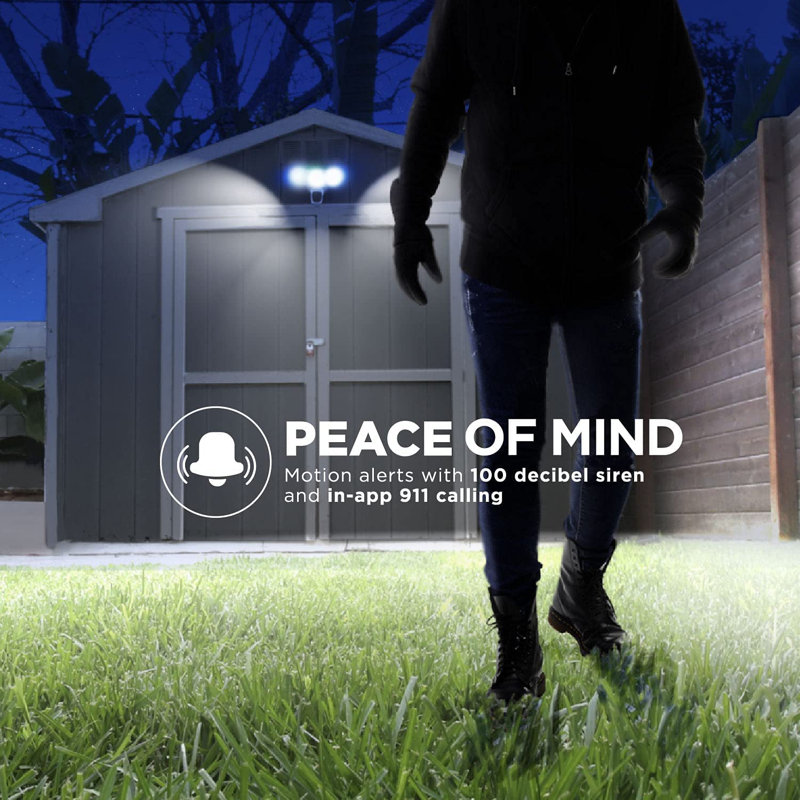 40 Watt LED Flood Light with Motion Sensor, White