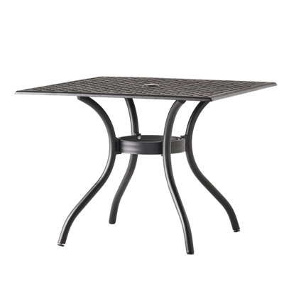 Aluminium Outdoor Table, 38.95 Square, Black Sand Look 38.95" Square Fascinate, Use