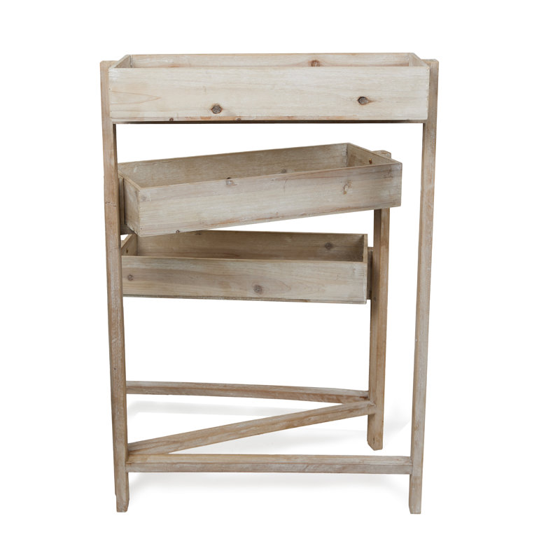 Wood 3-Tier Portable Storage Organizer