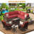  7 - Person Outdoor Seating Group with Fire Fit Table-247714503