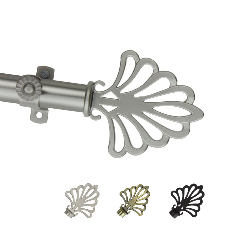 Tringle à rideaux simple Rimmer, De 28 po à 48 po de largeur, Nickel satiné