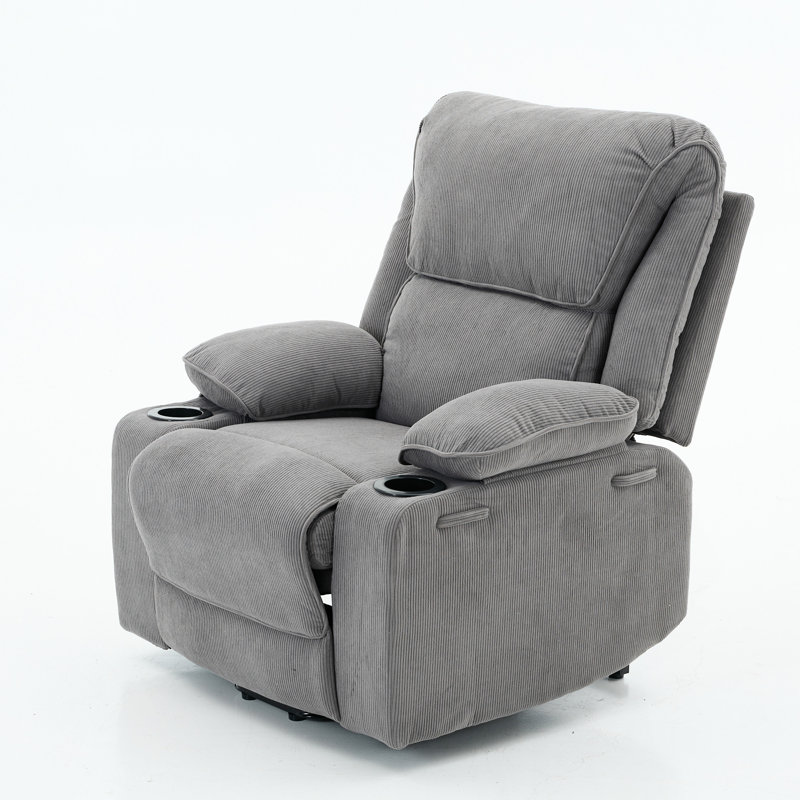 Fauteuil inclinable chauffant et massant télécommandé, Gris