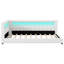 Lit plateforme simple tapissier XL avec ports USB et bande lumineuse à DEL, chambre à coucher moderne, blanc-771388719-771388718