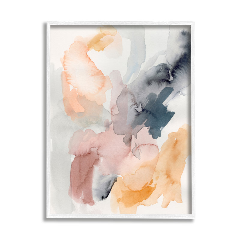 Aquarelle pastiche abstraite, estampe numérique encadrée par Victoria Barnes, H 14 po x l 11 po x P 1,5 po
