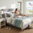Melaya Wingback Upholstered Platform Bed Frame-640475836-640475838