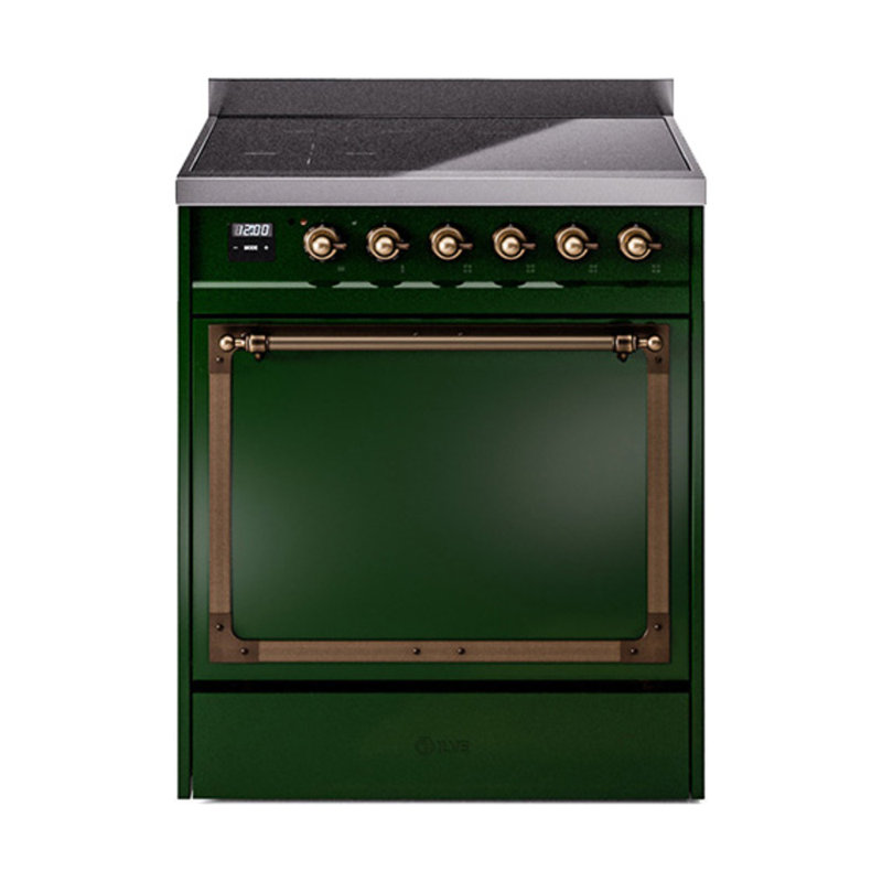 ILVE Nostalgie II Noblesse 30 in Induction Range, Emerald Green/Bronze