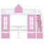 Lit mezzanine simple rose avec table ajustable et lit attrayant attrayant-118036584