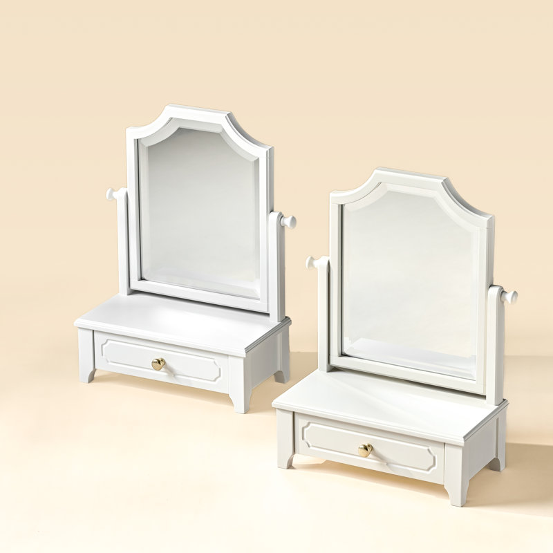 Boîte à bijoux en bois manufacturé +, Blanc