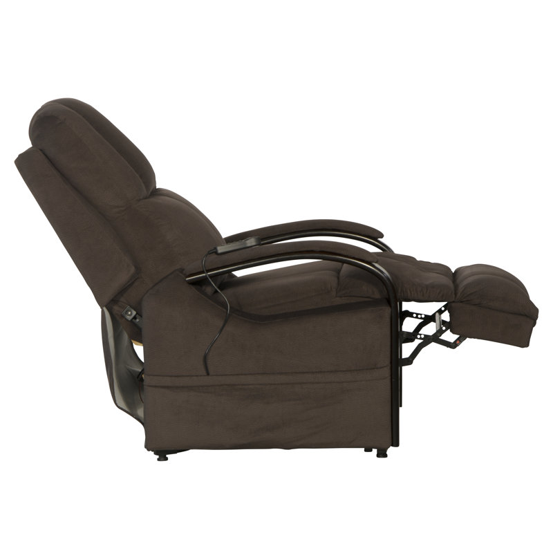 Upholstered Power Lift Assist Recliner with USB Charging Port, Brown 100% Polyester