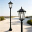 Lampadaire solaire en aluminium noir