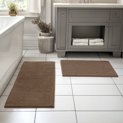 Ensemble de tapis pour salle de bain ultra doux en microfibre absorbante