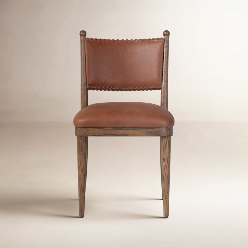 Bella Leather Upholstered Dining Chair, Brown