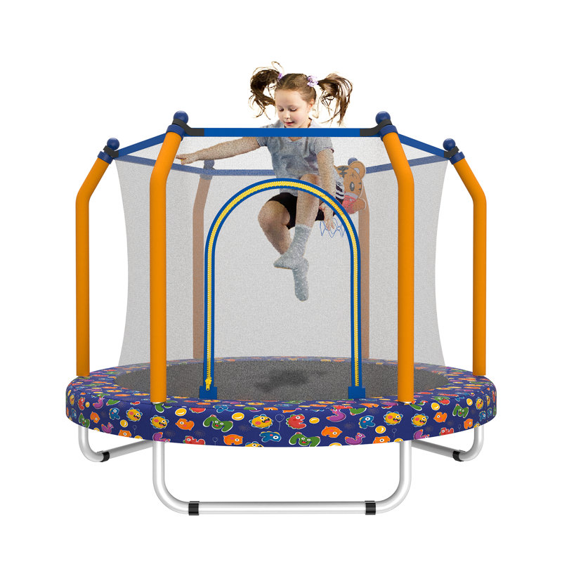 Mini trampoline en métal bleu