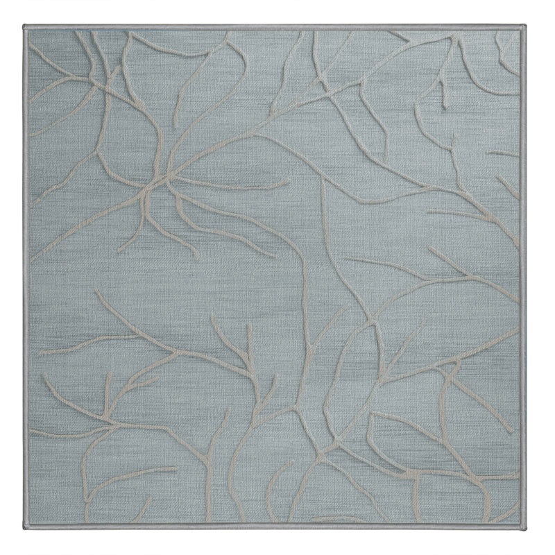 Tapis abstrait gris lavable à la machine, Carré 8 pi