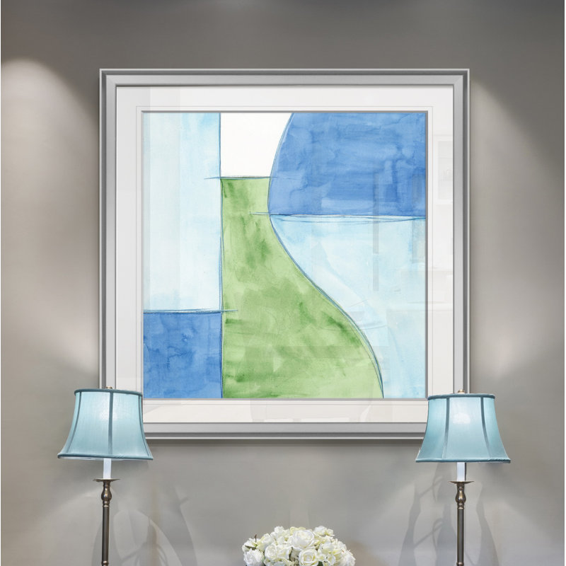 " Patch II ", 16" H x 16" W x 1.5" D, Silver Framed
