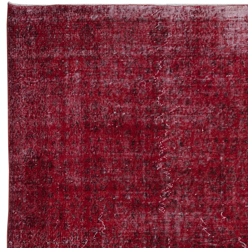 Tapis rouge de 5,7 x 9 pi fabriqué à la main en Turquie