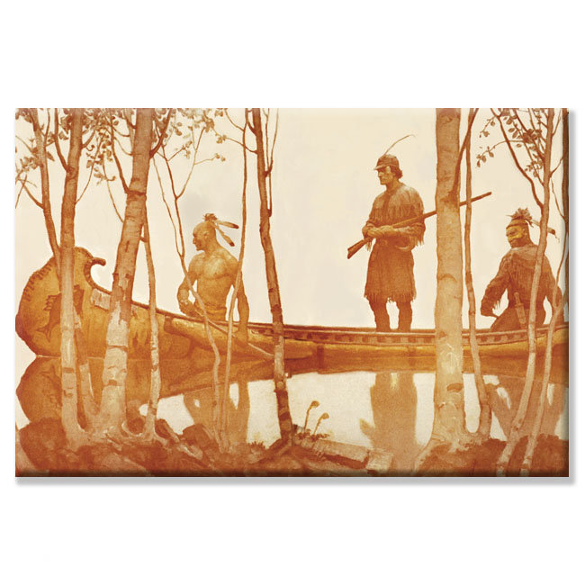 « mohicans » par newell convers wyeth, impression sur toile tendue, 24 po x 36 po