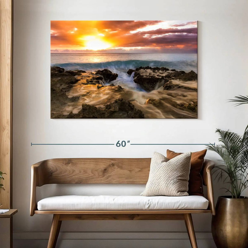 Gillard Beach au coucher du soleil, H 32 po x l 48 po