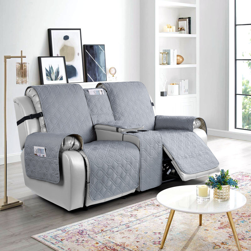 Housse pour causeuse inclinable et antidérapante Wildee, Gris clair