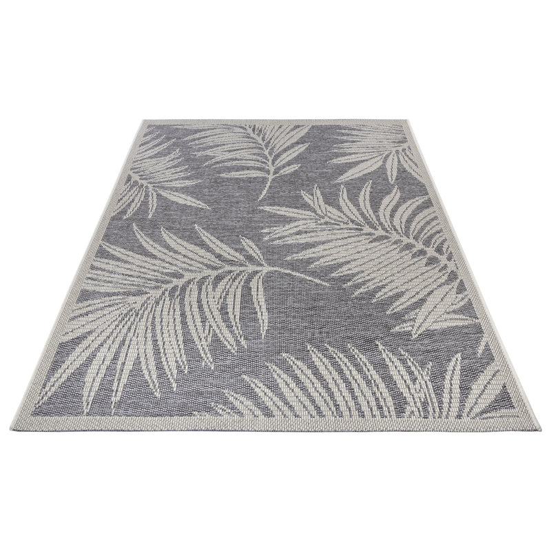 Paru Flatweave Grey/Cream Rug, Rectangle 155 x 235 cm