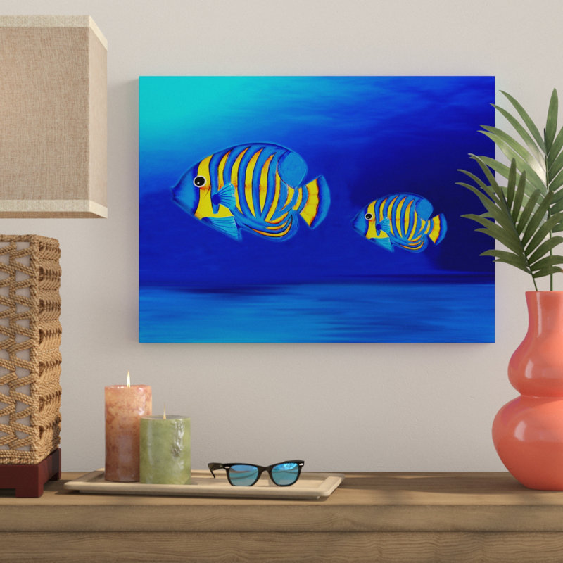« color fishs », reproduction de peinture à l’huile sur toile tendue, H 35 po x l 47 po