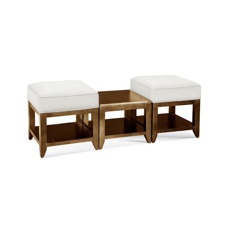 Elements Upholstered Cube Ottoman, Basic Navy; 0317-61, Havana
