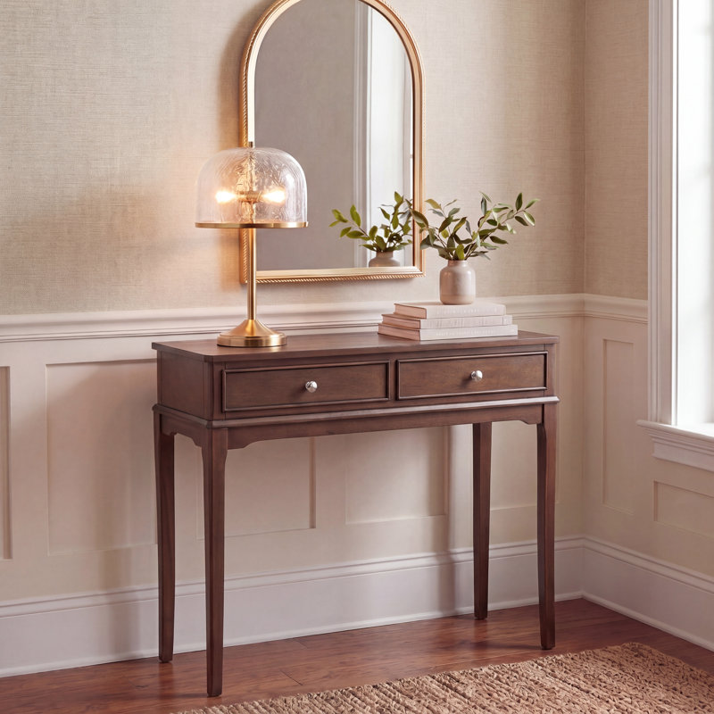 Opal 2 Drawer 90 cm Console Table, Brown