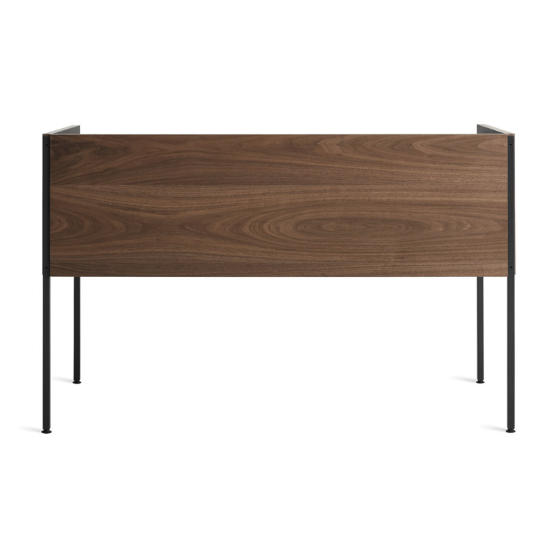 Tabloid Solid Wood Writing Desk, Oblivion/Walnut