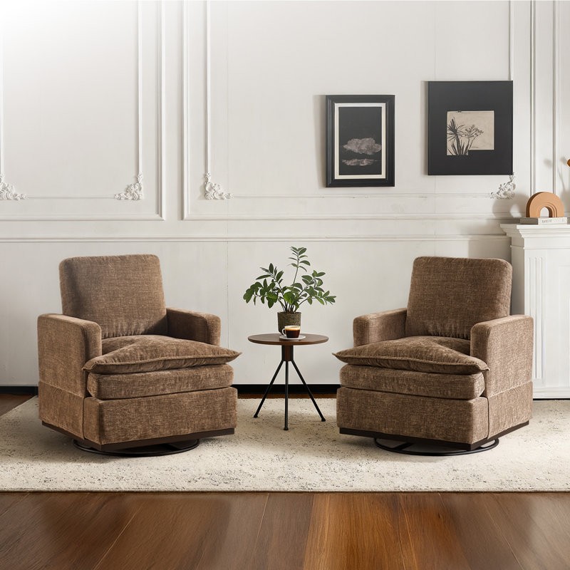 Fauteuil pivotant moderne Mid-Century, Brun