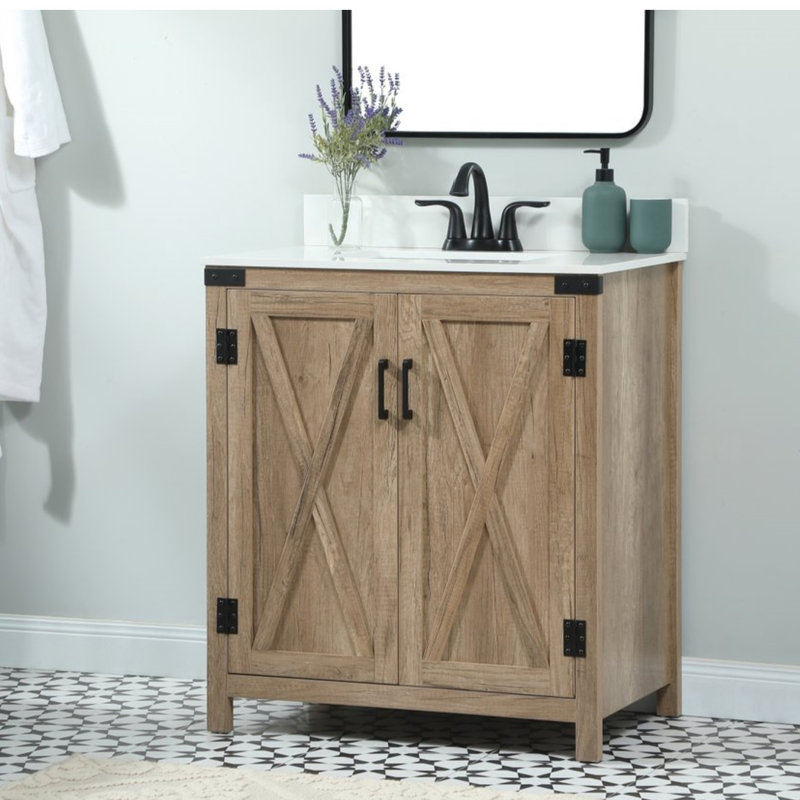 Ensemble de meuble-lavabo simple 30 po Slayton, Chêne naturel