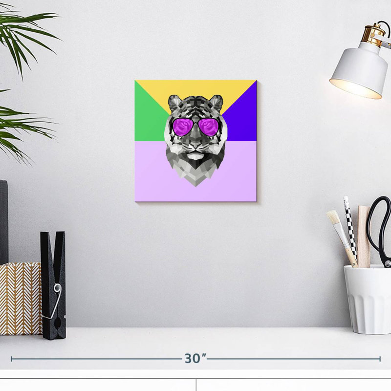 Brampt Party Tiger In Glasses, 10" H x 10" W