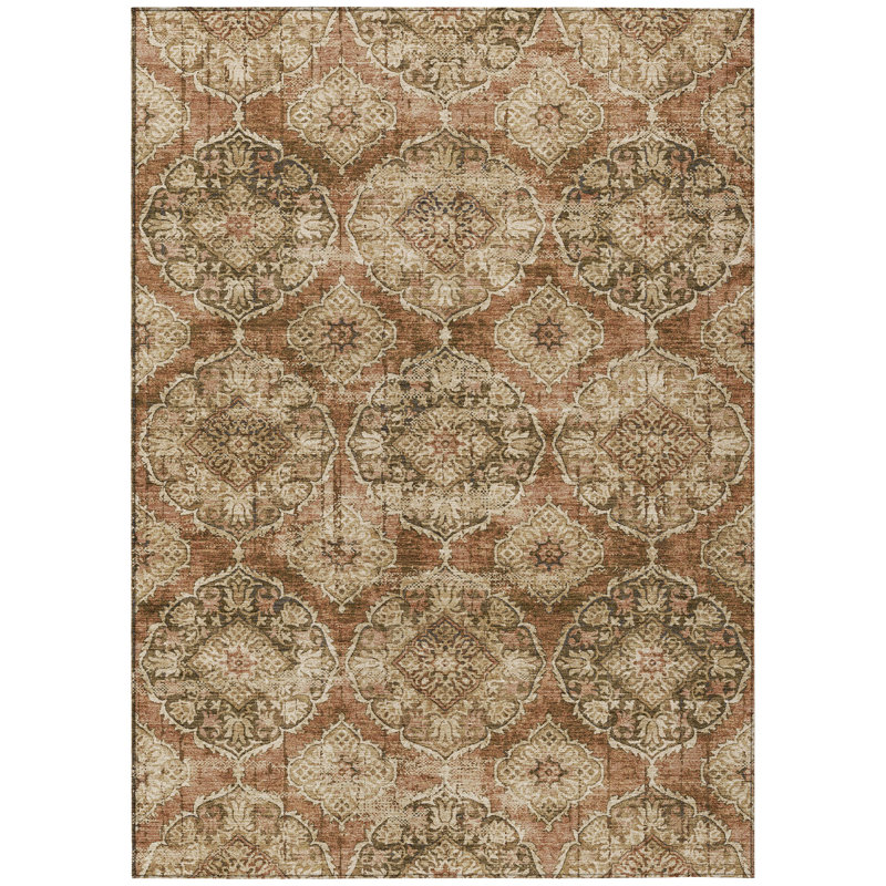 Machine Washable Indoor/Outdoor Husby ACN2196 Panel Rug, Rectangle 5' x 7'6"