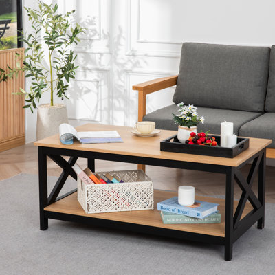 40.1" Rectangle Coffee Table with Storage