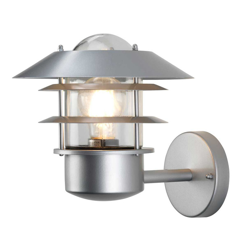 Portland Outdoor Wall Lantern, Silver