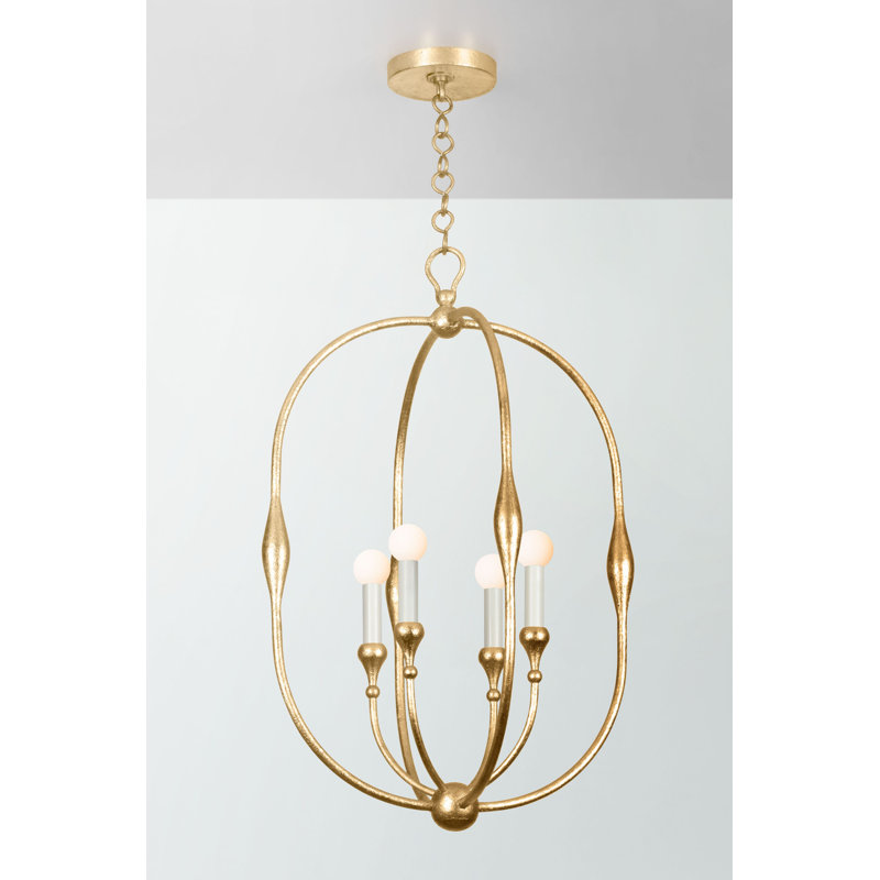 Baltic Light Lantern, Vintage Gold Leaf, 31.5" H x 20.25" W x 20.25" D