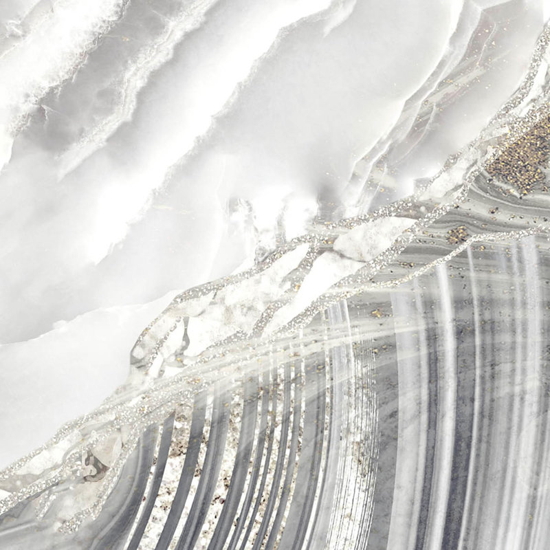 Fresco Agate Marbled Plain Grey Gold Wallpaper