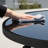 Round Outdoor Folding Side Table with Tempered Glass Top