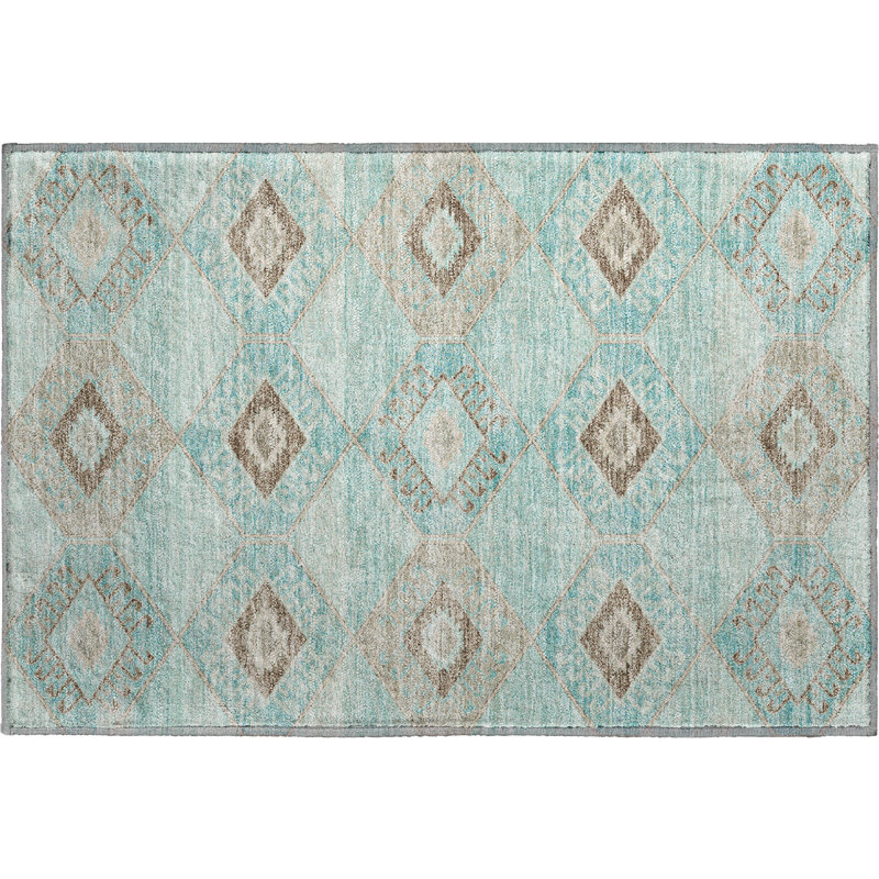 Premium Machine Washable Xamiera AMF1857 Aztec Rug, Rectangle 1'8" x 2'6"